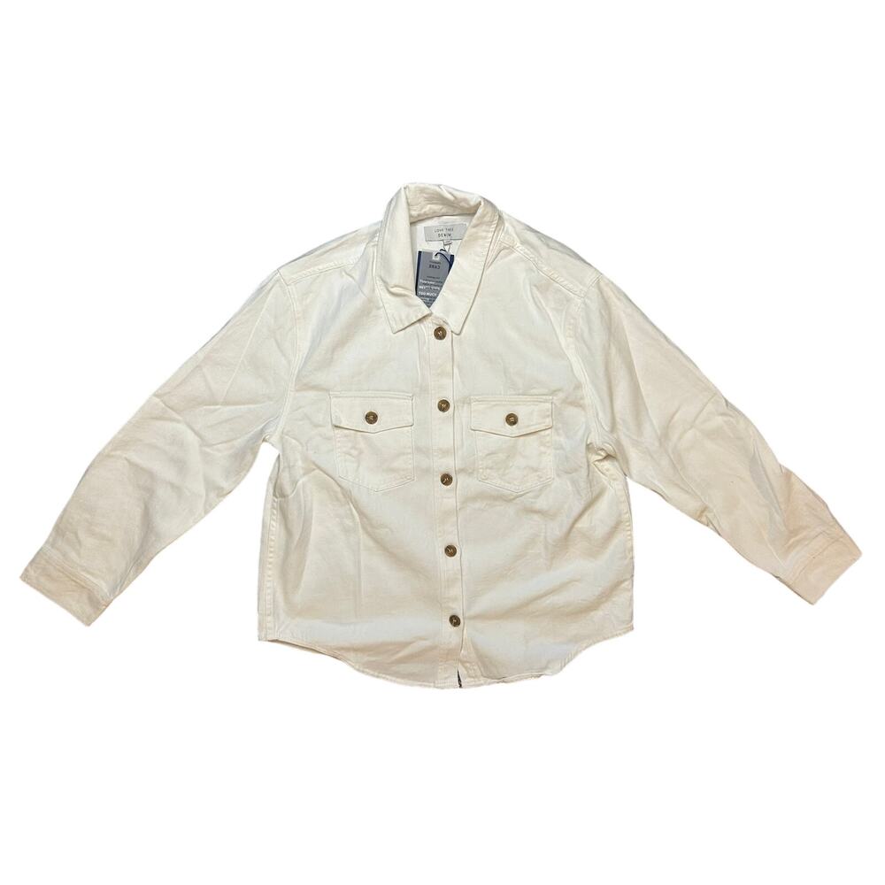 Love Tree White Button-up Denim Jacket - Women Size Large